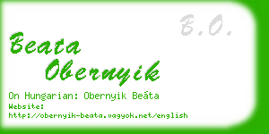 beata obernyik business card